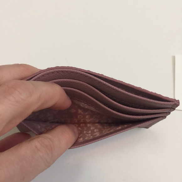 NWT Kate Spade Card Wallet Glitter Pink Peony - Picture 4 of 8